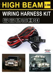 Car Sportlight Fog Light Wire Kit Wiring Relay Hardness LED Work Light Cable 40A 12V Switch Set