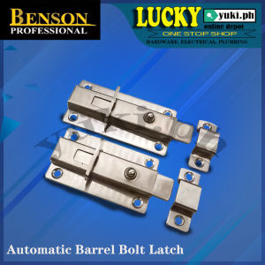 BENSON STAINLESS STEEL DOOR LATCH SLIDING LOCK BARREL BOLT (13464-10)3"/(13464-11)4" W/ SCREW
