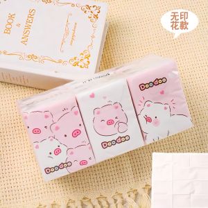 Mini พับได้พกพาสะดวก ผ้าเช็ดมือลายน่ารัก ผ้าเช็ดมือแบบมีชั้น 3 ชั้น 8 แผ่น ผลิตจากกระดาษทรายธรรมชาติ ไม่มีกลิ่น