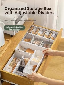AMU·PIGGY | Adjustable Organizer Box with Dividers Rectangular Drawer