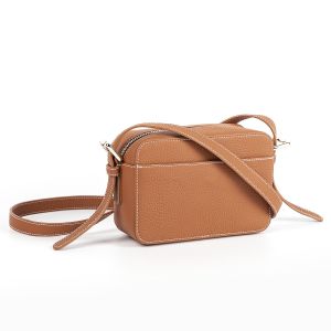 Small Bag Womens Small Genuine Leather Square Bag Crossbody Bag Niche Style Advanced Texture First Layer Cowhide Lychee Pattern Shoulder Bag