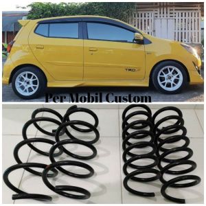 Per Mobil Agya TRD Sportivo Custom Per Ceper Mobil Agya TRD Sportivo ceper harian Per mobil ceper Empuk Custum Ceper Per Mobil spiral Coil spring Loweringkit Custom Per Mobil Custom Agya TRD Sportivo Standar ceper