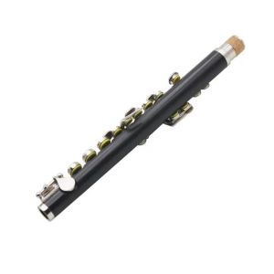 Black Silver C Key Piccolo Half-Size Flute Cupronickel Silver Plated Piccolo with Padded Case Cleaning Cloth Stick Screwdriver