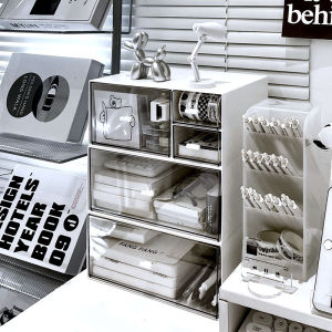 Simple Drawertype Transparent Desk Organizer Shelf