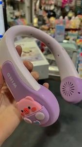 Quạt đeo cổ hoạt hình sạc USB đáng yêu cho bé