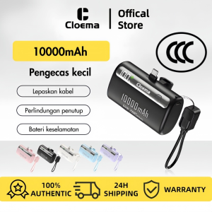 Cloema 3C Certification Powerbank 10000mah Phone Interface Tail Plug 22.5W Fast Charging with dual head charging cable Type-C Lightning with Holder with Multiple colors Options