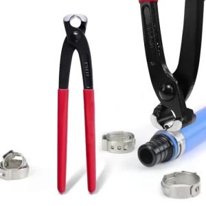 Single Ear Clamp Pliers 8 Inch/200mm Carbon Steel Pincer Crimper Nail Puller for Automotive Repair Hand Tools