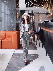 Set Bộ Vest BA Món Dáng Dài Hoạ Tiết Sang Trọng - GK House 03 - Bộ Vét Công Sở Bộ Vest Nữ Đẹp