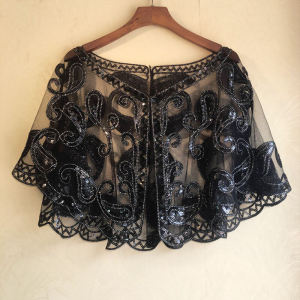 New Spring/Summer Fashion European and American Style Large Evening Gown Shawl Sequin Beaded Small Waistcoat Short Shawl Small Coat