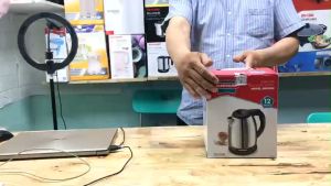 Ấm siêu tốc Sunhouse SHD1182-bình đun nước siêu tốc inox 1 lít 8-tự ngắt điện khi nước sôi chống cháy-bảo toàn quốc 12 tháng