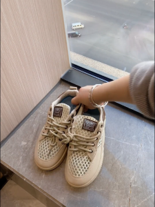Size 35-40 Womens Fashion School Student Sports Shoes Korean Mesh Sneakers Thick Soled Board Shoes