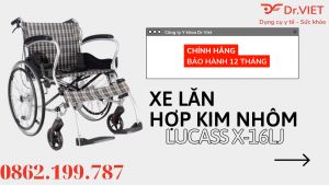 Xe lăn tay du lịch hợp kim nhôm gọn nhẹ siêu bền Lucass X-16LJ nhập khẩu chính hãng dành cho người già bệnh nhân
