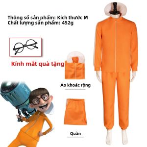 Bộ Phim Nam Vector Trang Phục Hóa Trang-Bộ Trang Phục Jakect Màu Cam Kèm Kính Quần Và Tóc Giả Hình Nấm Cho Tiệc Hóa Trang Halloween