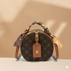 Hong Kong 2025 New Luxury Leather Womens Bag Mini Shoulder Crossbody Handbag round Shape Versatile Single Strap Handbag