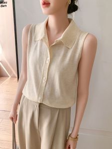 BALANYANG | Áo Knit Dạng POLO Không Tay cho Nữ