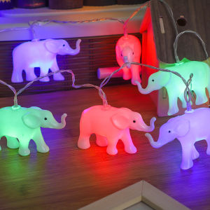 Đèn LED Hình Voi Dễ Thương Chạy Bằng Pin Đèn Cổ Tích Dùng Trong Nhà Cho Phòng Trong Nhà Trang Trí Ngày Lễ Đèn Dây Nhựa