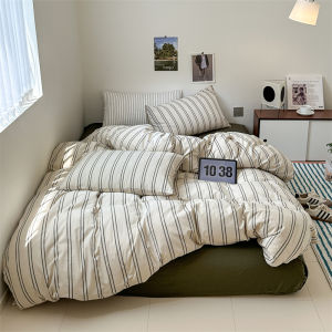 Dansunreve ชุดเตียงนอนแบบลายชุดผ้าปูที่นอนผ้าฝ้าย1000TC ผ้านวมแบบเรียบเซ็ทคลุมเตียงเดี่ยว/ควีน/คิง