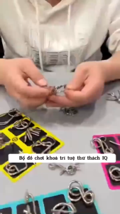 Bộ 8 Móc Khóa Giải Đố Kim Loại Thông Minh Cho Bé Đồ Chơi Logic IQ Puzzle Rèn Tư Duy Trí Tuệ Cực Hay