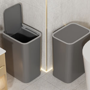 Home Kitchen Toilet Trash Can Wall Mounted Press Type Cover Design Waste Bin Paper Basket High Aesthetic Value for Bathroom