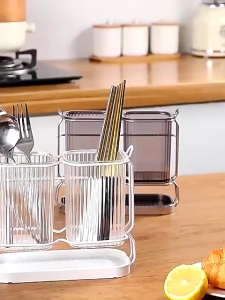 [✅Sg Ready Stock]  Cutlery Organizer Utensils Holder Fork Spoon Knife Storage Drainer Chopsticks Tableware Household Kitchen