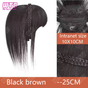 WTB Hairband wig bangs wig female one natural curly hair covered white hair on the top of the head thin bangs wig piece