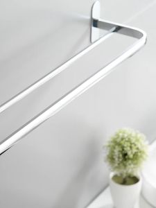 【SG stock】Shower Room Towel rack fold Storage rack moisture-proof No need for punching Stainless steel frame