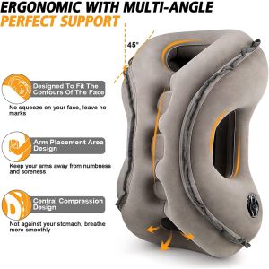 Inflatable Travel PillowMultifunction Travel Neck Pillow for Airplane to Avoid Neck and Shoulder PainSupport HeadNeckUsed for Sleeping Rest Airplane and home usewith Eye Mask