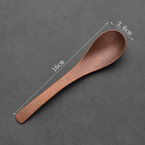 Retro Old Copper Spoon Pure Copper Household Soup Spoon Japanese Snowflake Sanding Hammer Patterned Spoon Ins Dessert Spoon