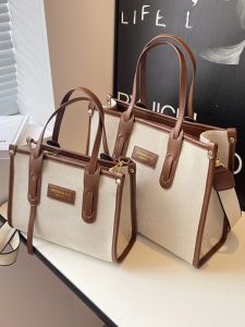 Trendy Large Capacity Canvas Tote Bag for Women Commuter Versatile Crossbody Handbag Fashionable Soft Shoulder Bag 2025 New Model