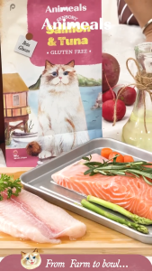 Animeals Sensory 1.2 kg. อาหารแมว สูตรขนสวย ตัวแน่น แซลมอนและทูน่า กลูเตนฟรี