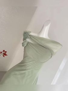 CHANGTONG | Đầm Bodycon Dây Kéo Một Vai Phong Cách Pháp