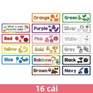 16 Cái Màu Sắc Từ Vựng Giáo Dục Bộ Áp Phích Dành Cho Trẻ Em Homeschool Tiếng Anh Flashcards Dụng Cụ Giảng Dạy Lớp Học Bảng Thông Báo Đầu Đề