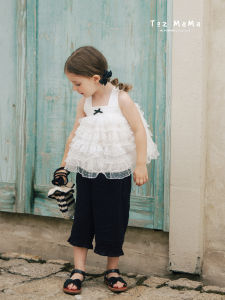 toz mama | Summer Girls Layered Thin Casual Pants Set