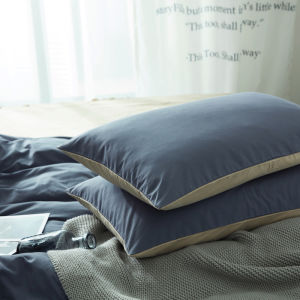 Simple Solid Color Pure Cotton Sanding Pillow Case Student Dormitory Cotton Single Pillowcase 48x74cm a Pair of 2 Pillow Covers