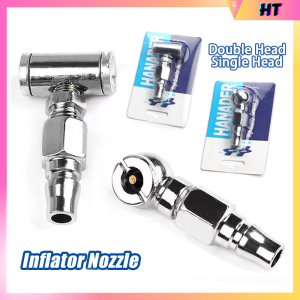 Tire Inflator Nozzle Single Double-head Tyre Air Inflator Nozzle Steel Hand-operated Inflator Rod For Truck Car