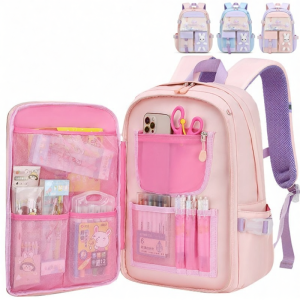 Ergonomic Lightweight Backpack Large Capacity for Girls Elementary School Students Refrigerator Door Opening