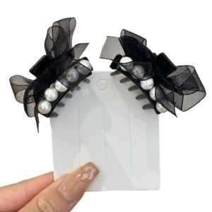 Internet Celebrity Princess Hairstyle Bows Elegant Small Jaw Clip 2024 New Arrival Sweet Hair Clip Forehead Bangs Side Clip Hair Accessories
