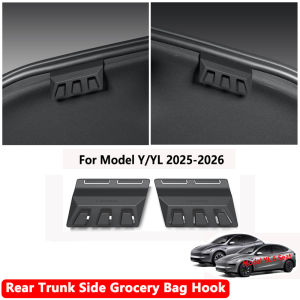 For Tesla Model Y/YL Juniper 2025 2026 Rear Trunk Hook ABS Trunk Side Storage Grocery Bag Hooks Car Interior Accessories