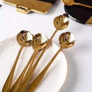 1 Buah Sendok Gold Premium Import Teh Kopi Spoon Coffee Mewah