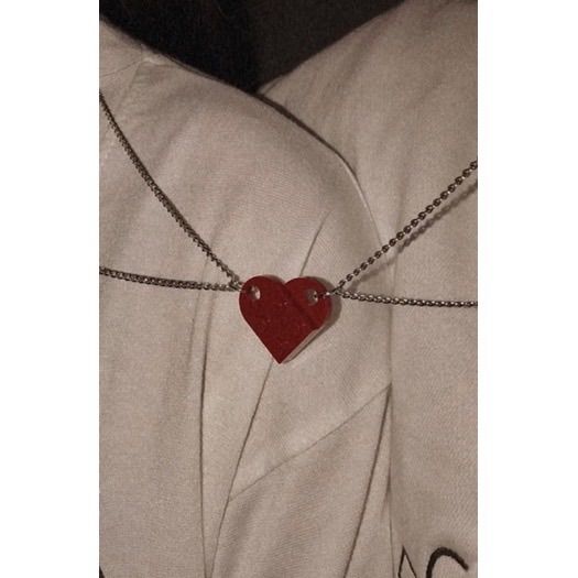 2pcs kalung Couple lego kalung puzlle heart kalung pasangan