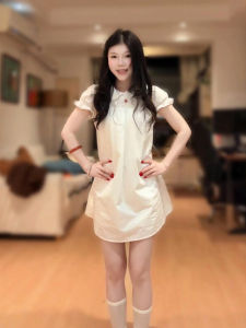 CHANGTONG | Cute and Stylish Short-Sleeve Doll-Collar Mini Dress