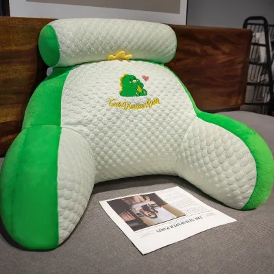 KUBEIYU | Lumbar Support Large Back Cushion Detachable Headrest Bed Pillow