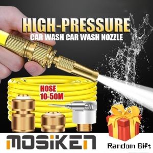 MOSIKEN 50M Garden Hose & High Pressure Nozzle: Perfect for Car Washing, Toilet Cleaning & Irrigation Systems