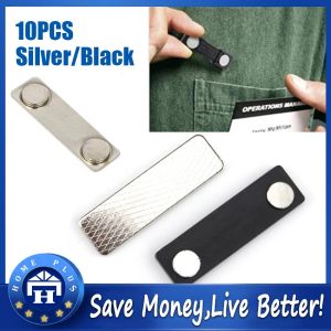 【Local delivery】 10pcs Magnetic Name Tags Plate Badge Metal Fastener ID Card Durable Attachment Holder for School ZJJ-Magnetic-Tag