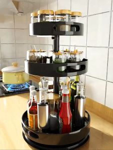 HFJ ชั้นวางเครื่องปรุงในครัว 360 บวม ชั้นวางของครัว ชั้นวางเครื่องปรุงรสแบบหมูน์