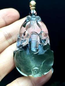 天然绿幽灵貔貅吊坠  Pure natural green ghost Pixiu pendant full shape beautiful color exquisite carving lifelike!  mighty fortune bless the wearers safety and health everything goes smoothly size: 473225 mm