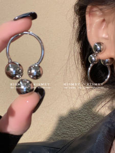 Fashionable Exaggerated Silver Metal Earrings Womens Simple Cold Style Ear Studs New 2025 Ear Jewelry Alloy Plated