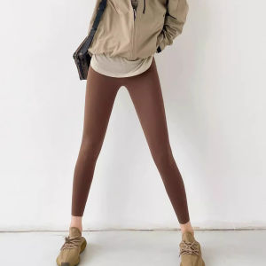 High Waist Fleece Lined Sharkskin Pants Womens Yoga Trousers Autumn Winter White Base Layer Pants Slim Fit Casual Knitted Fabric