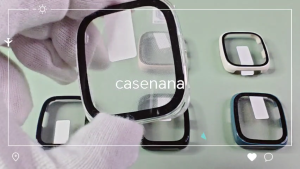 casenana เคส สำหรับ Amazfit Active2 Square Active 2 Case เนื้อแข็งฟิล์มกระจก