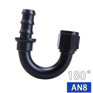 Uuiversal Aluminum AN4 AN6 AN8 AN10 Oil Fuel Fitting Oil Fuel Push On Hose 0 90 45 180 Degree Rubber Tube Hose End